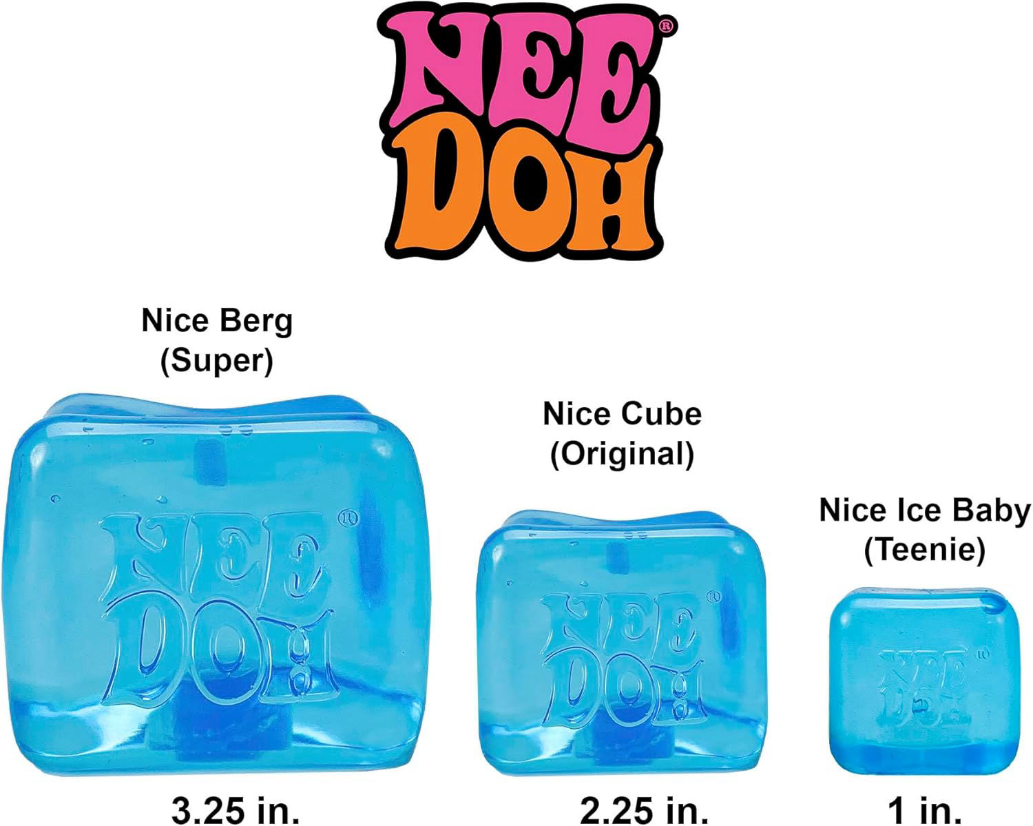 NeeDoh Nice Cube Sizing